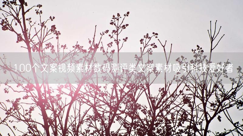 100个文案视频素材数码测评类文案素材吸引科技爱好者