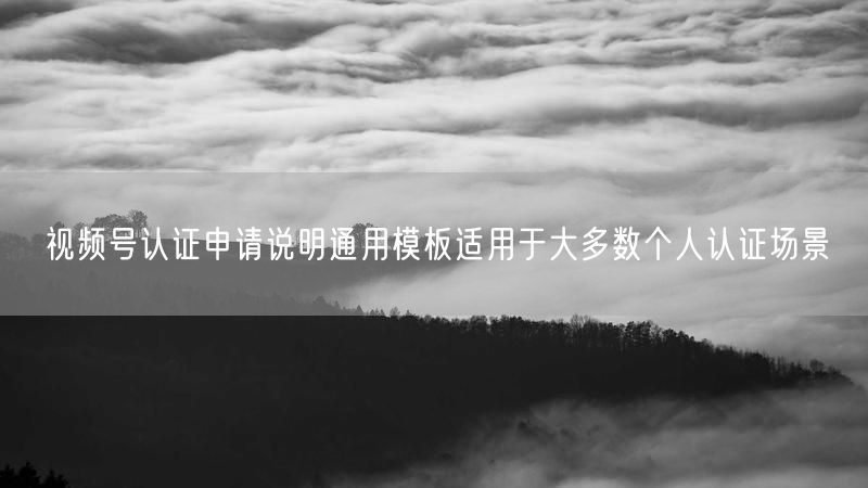 视频号认证申请说明通用模板适用于大多数个人认证场景