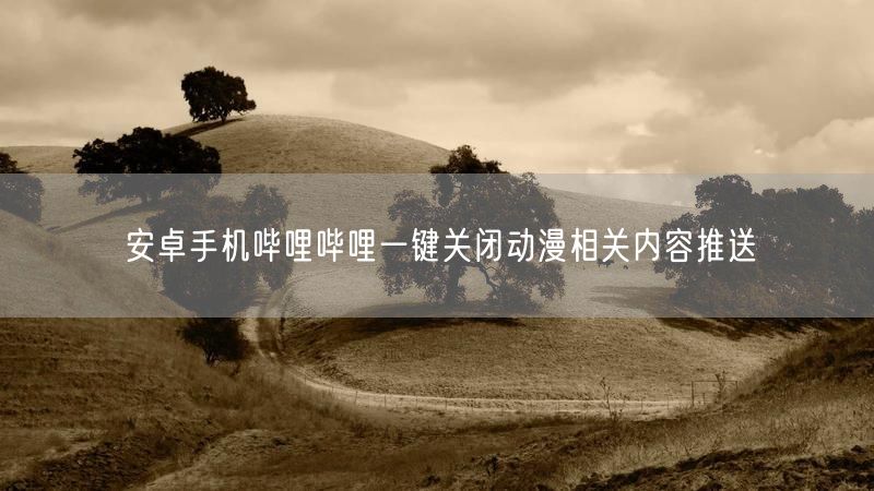安卓手机哔哩哔哩一键关闭动漫相关内容推送