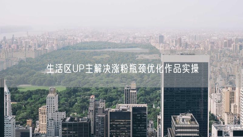 生活区UP主解决涨粉瓶颈优化作品实操